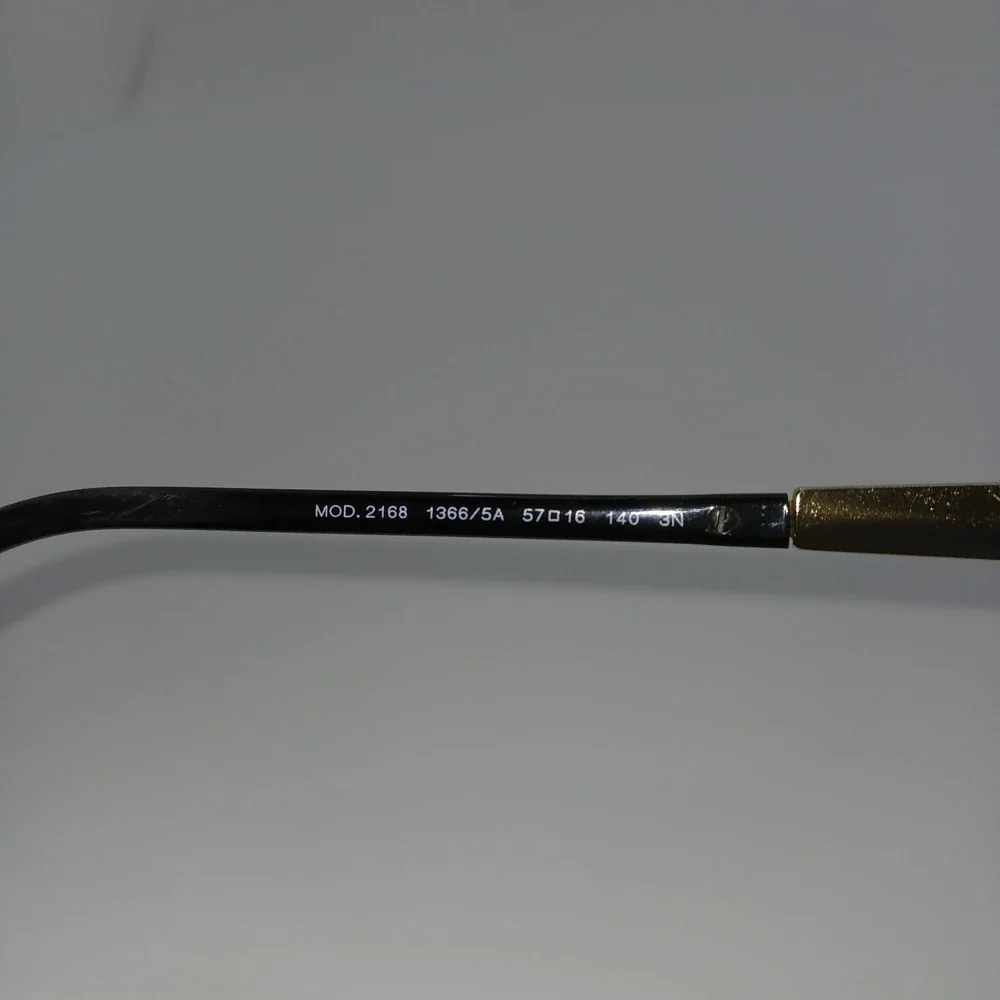 Versace 2168 1366/5A Unisex Eyeglasses Frame Black Gold Full Rim 57-16-140 mm